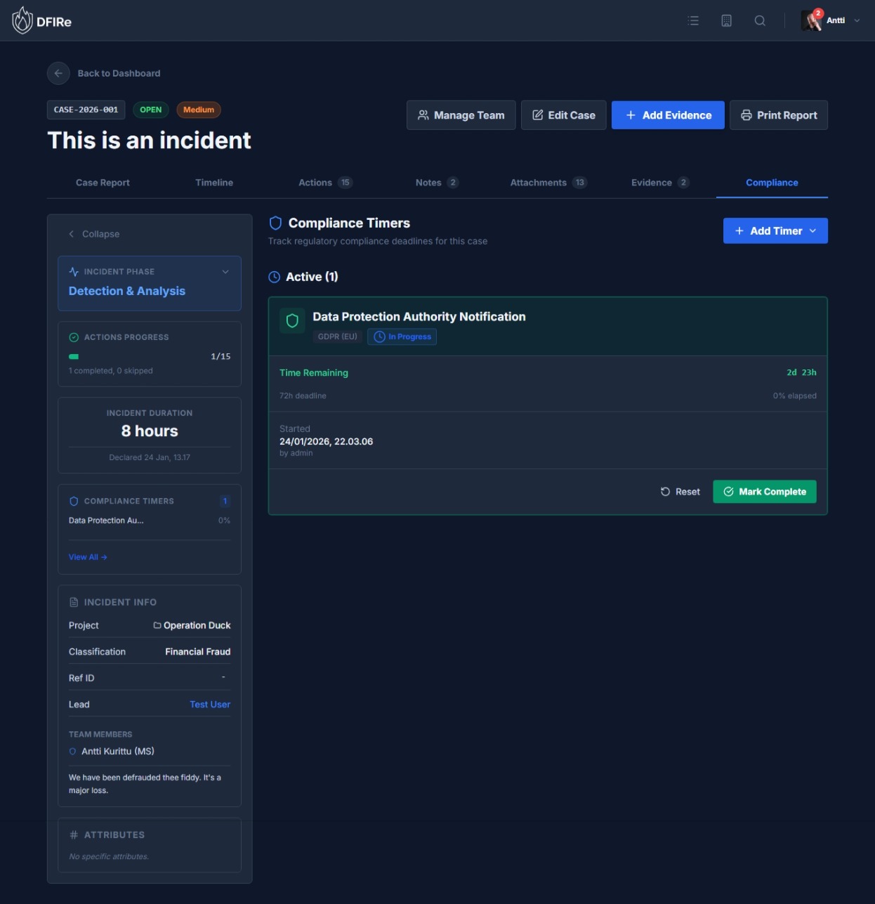 GDPR compliance timer tracking