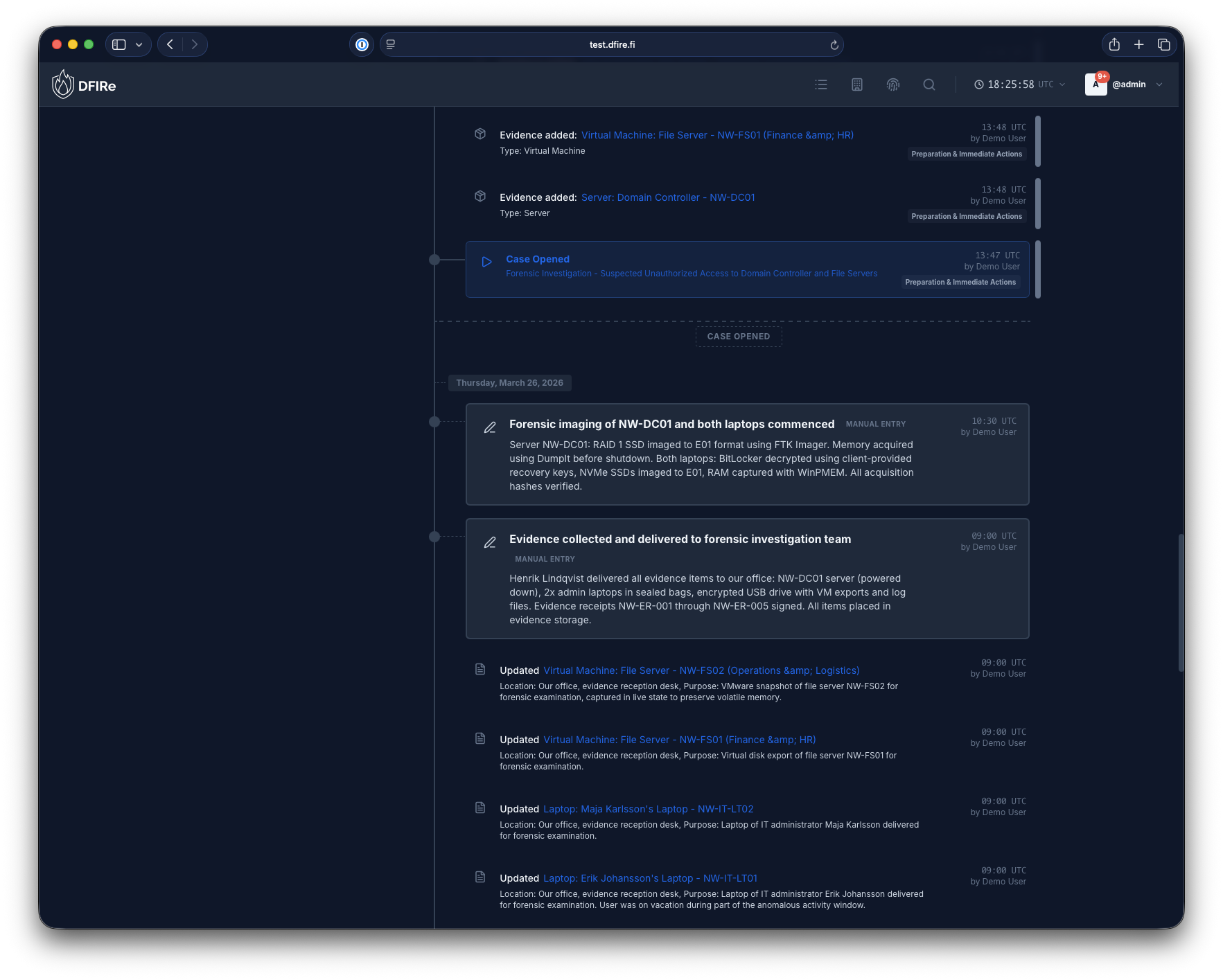 Case Timeline Tab