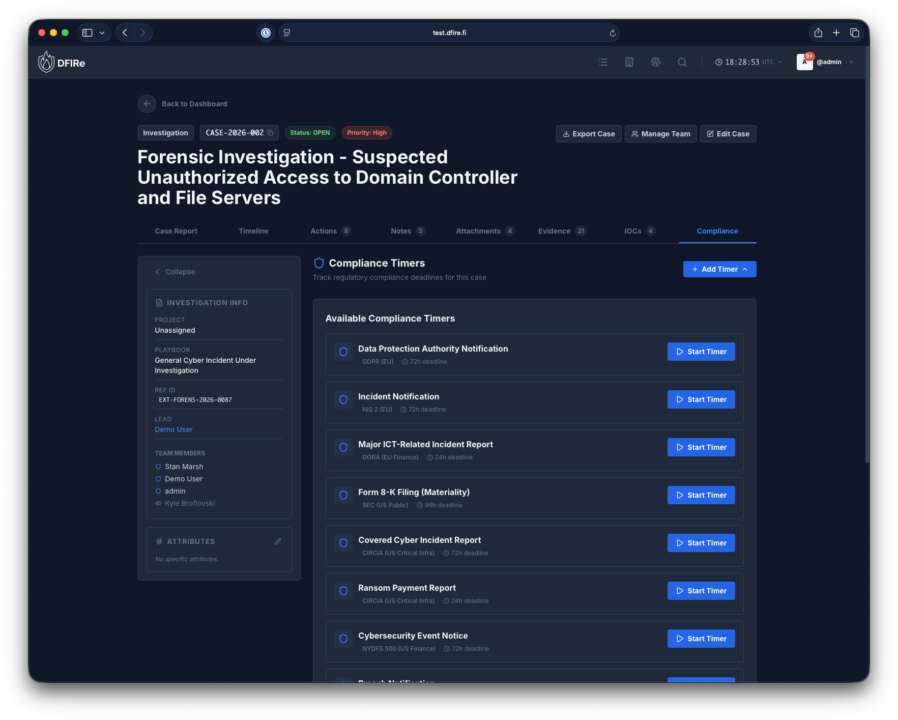 Case Compliance Tab