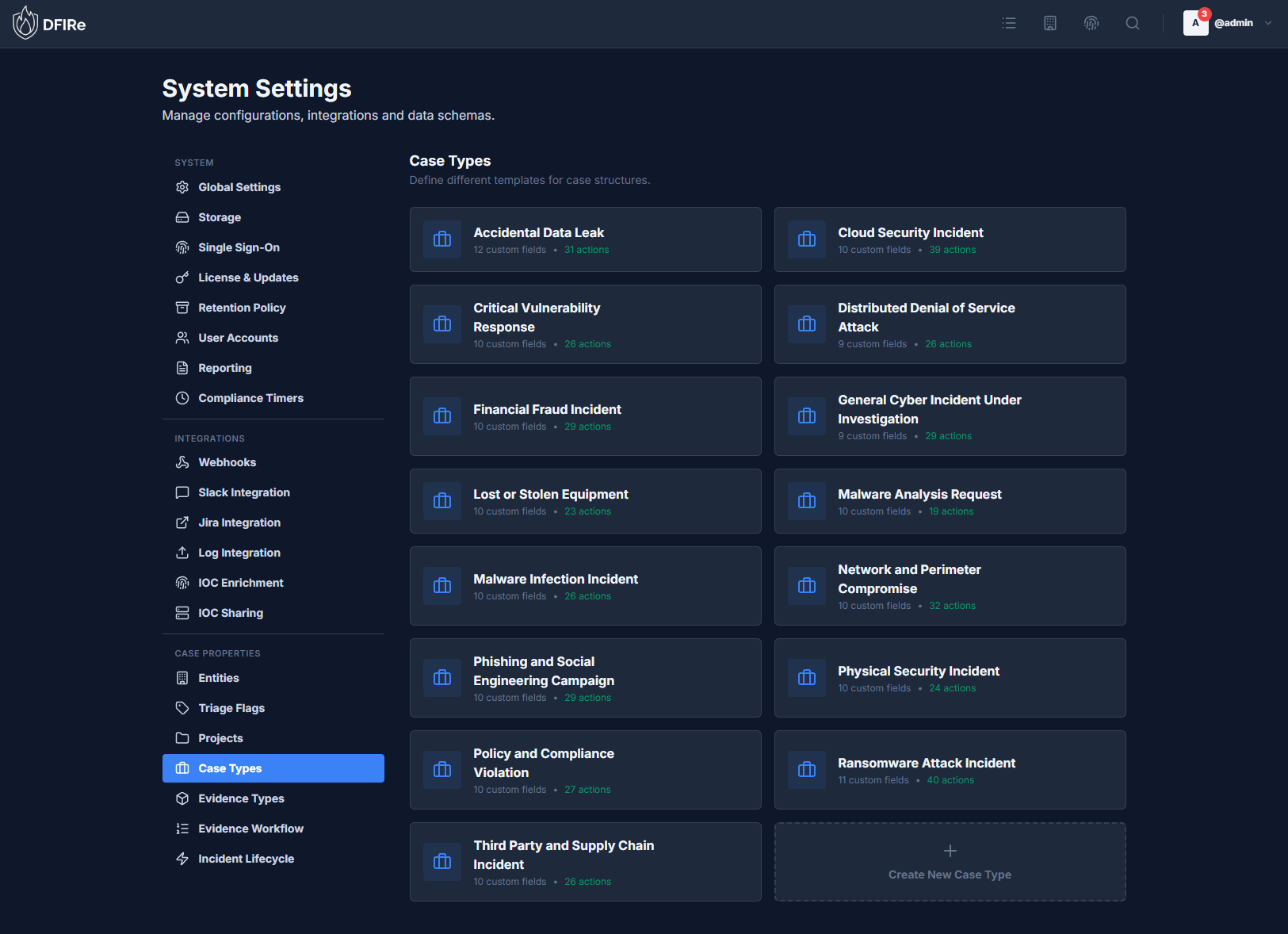 Settings: Case Types
