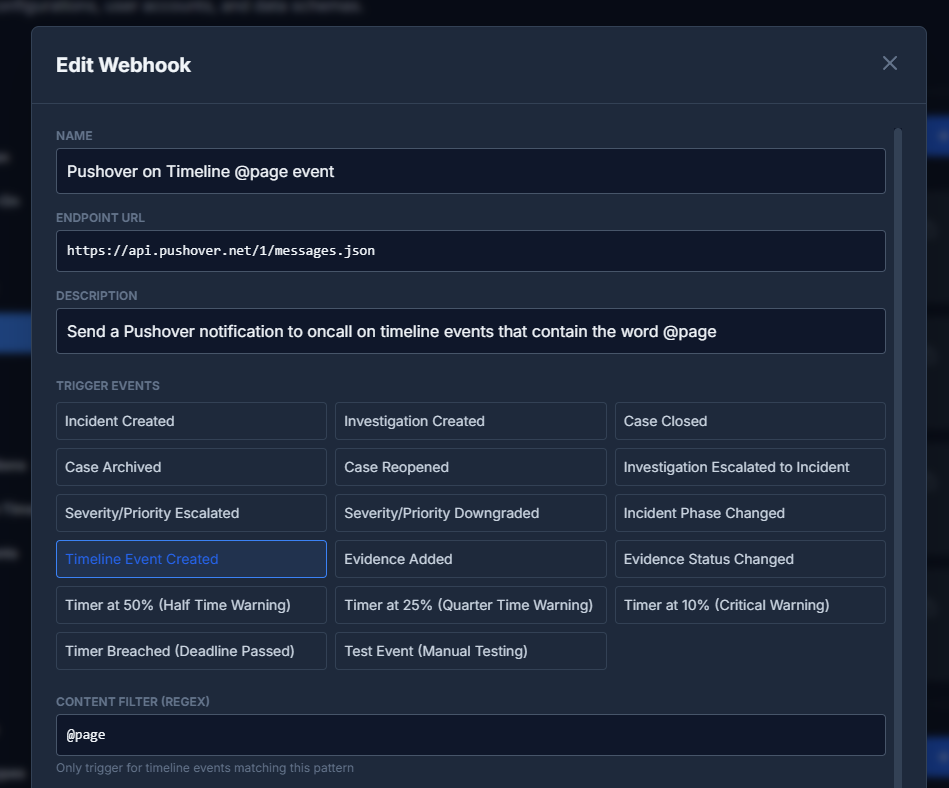 Webhook Trigger Events